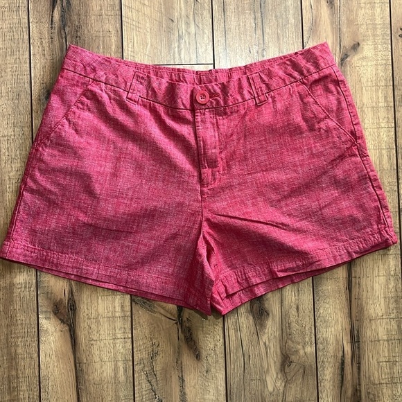 bcg Pants - BCG Women's Red Casual Shorts 100% Cotton Pockets Size 12 Vacay Travel Cruise